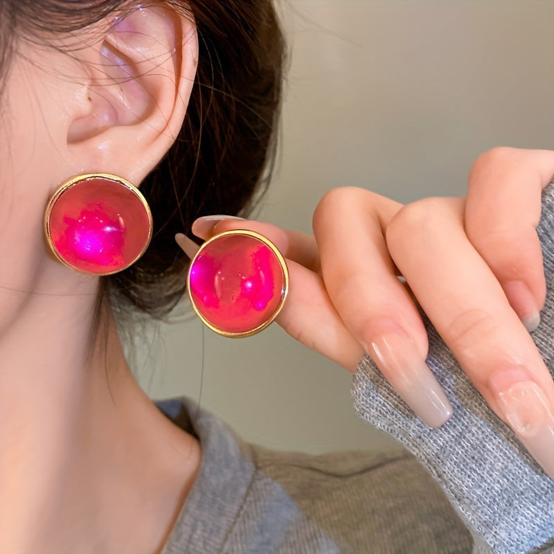 Needle Transparent Resin Geometric Simple High Earrings