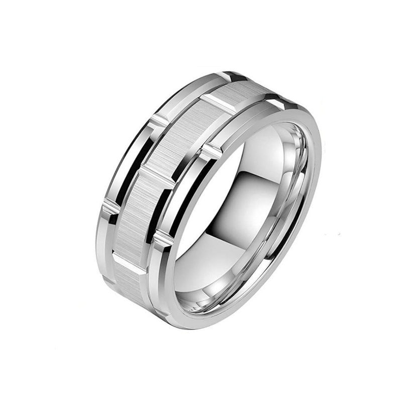 Men's Fashion Titanium Steel Temperament Wild Geometric Rings