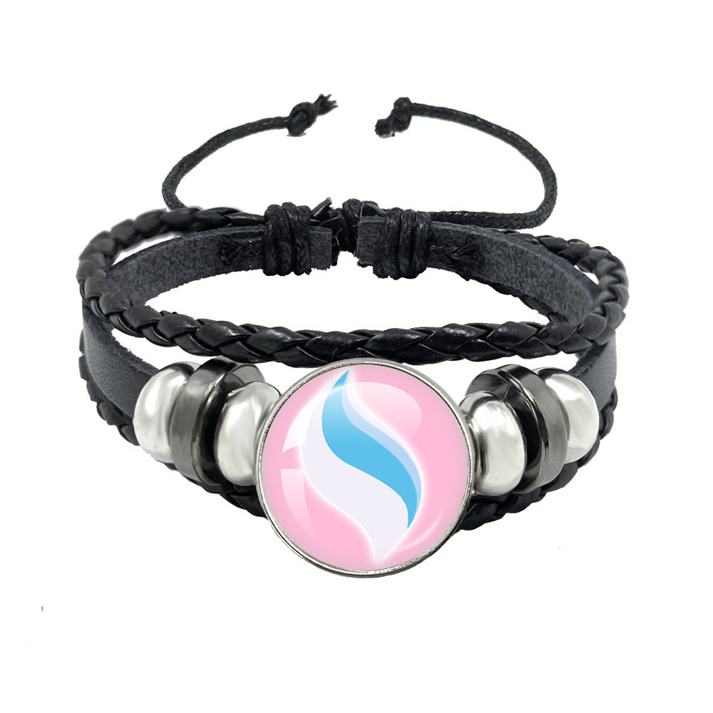 Women's & Men's Leather Time Stone Woven Hand Jewelry Bracelets