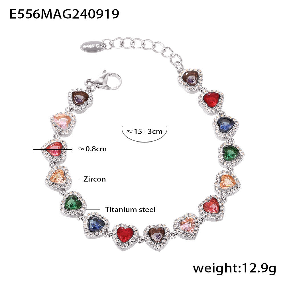 Stainless Steel Zircon Fashion Dopamine Advanced Shining Bracelets