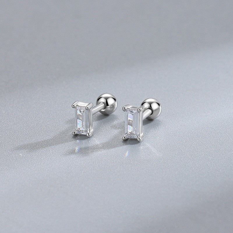 Sier Ear Bone Female Screw Tightening Rings
