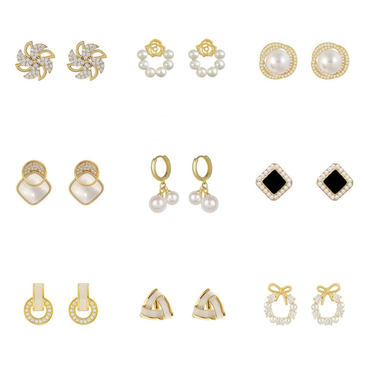 Women's Creative Simple Pearl Vintage Ornament Earrings
