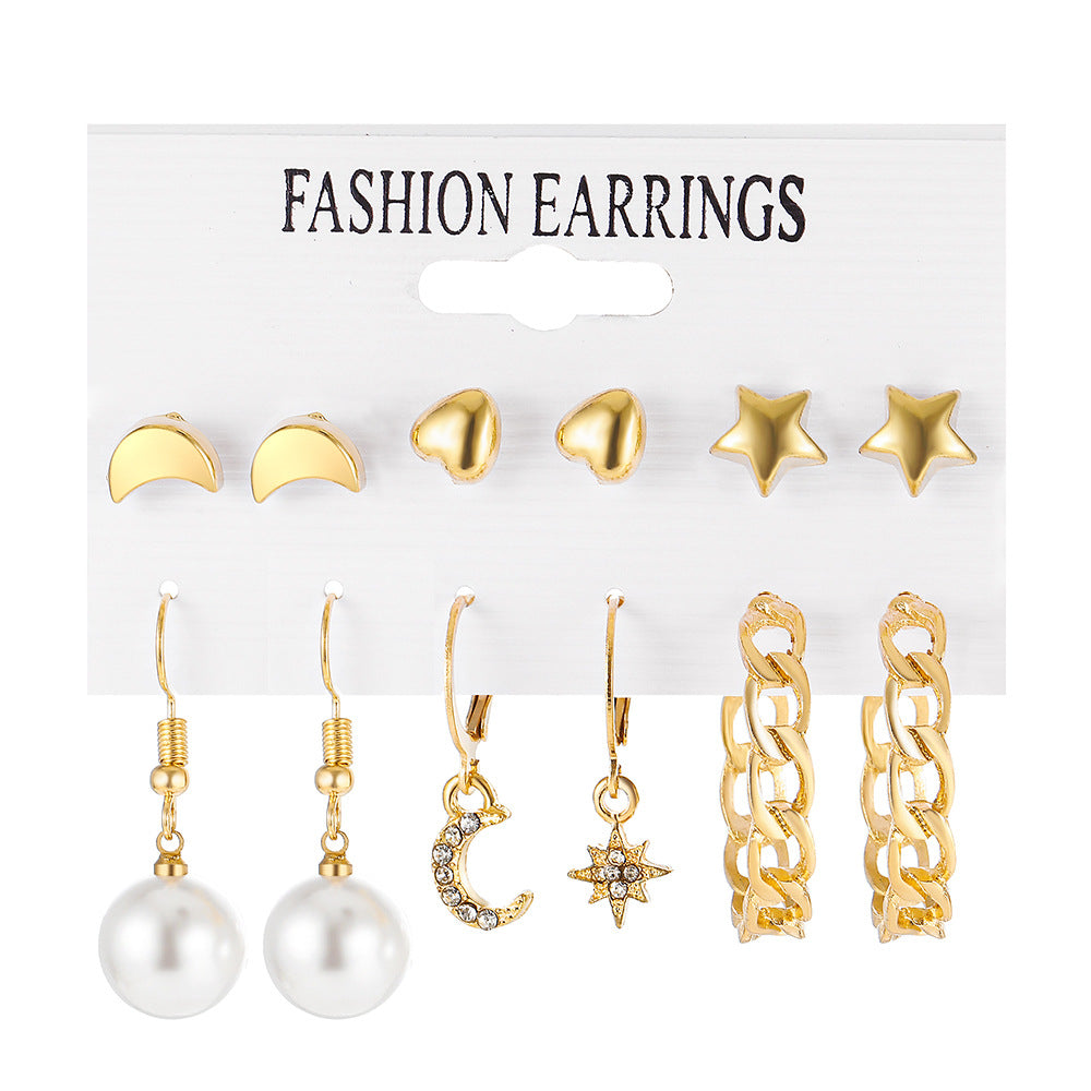 Pearl Creative Tassel Suit Boho Flower Earrings