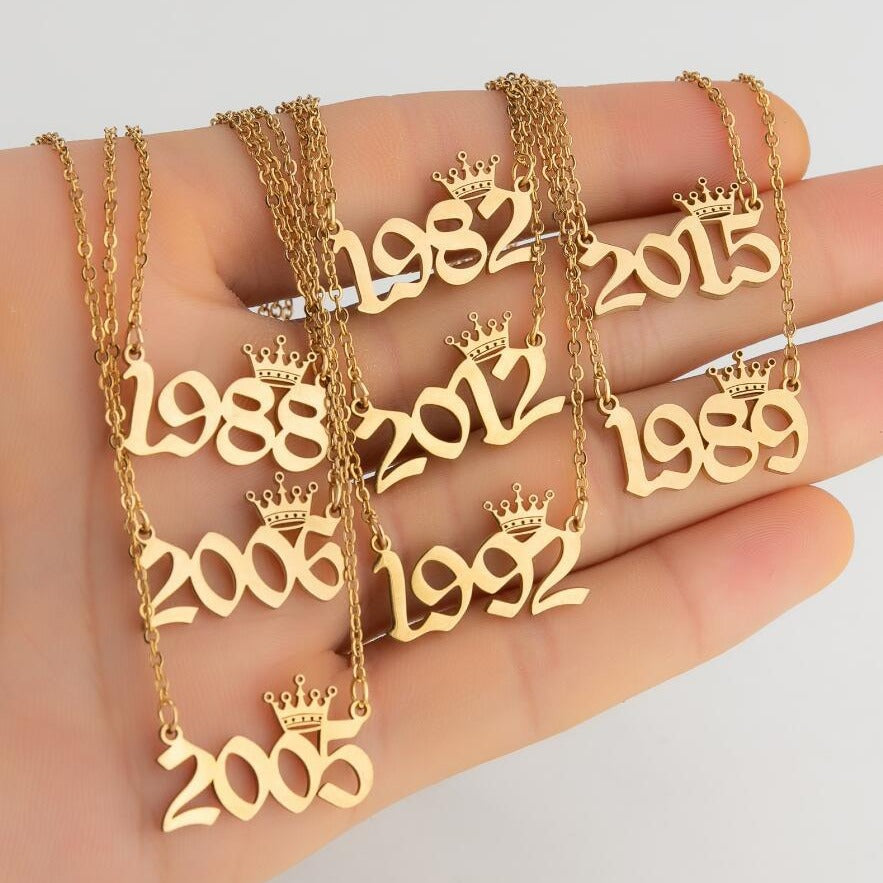 Women's Wind Lucky Digital Angel Clavicle Chain Necklaces