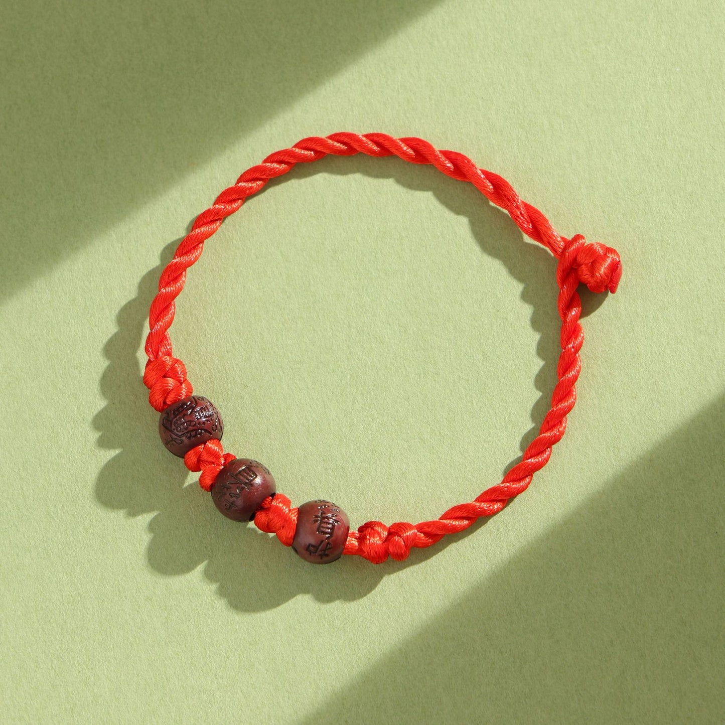 Woven Three Knotted Charm Braided Red Bracelets