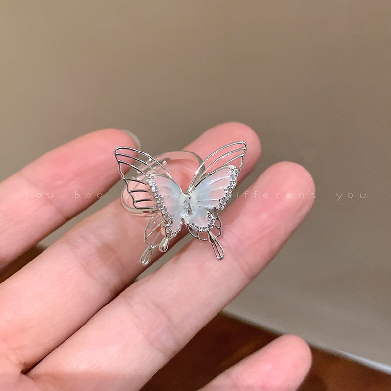 Pink Blue Dual Layer Open-end Butterfly Female Light Rings