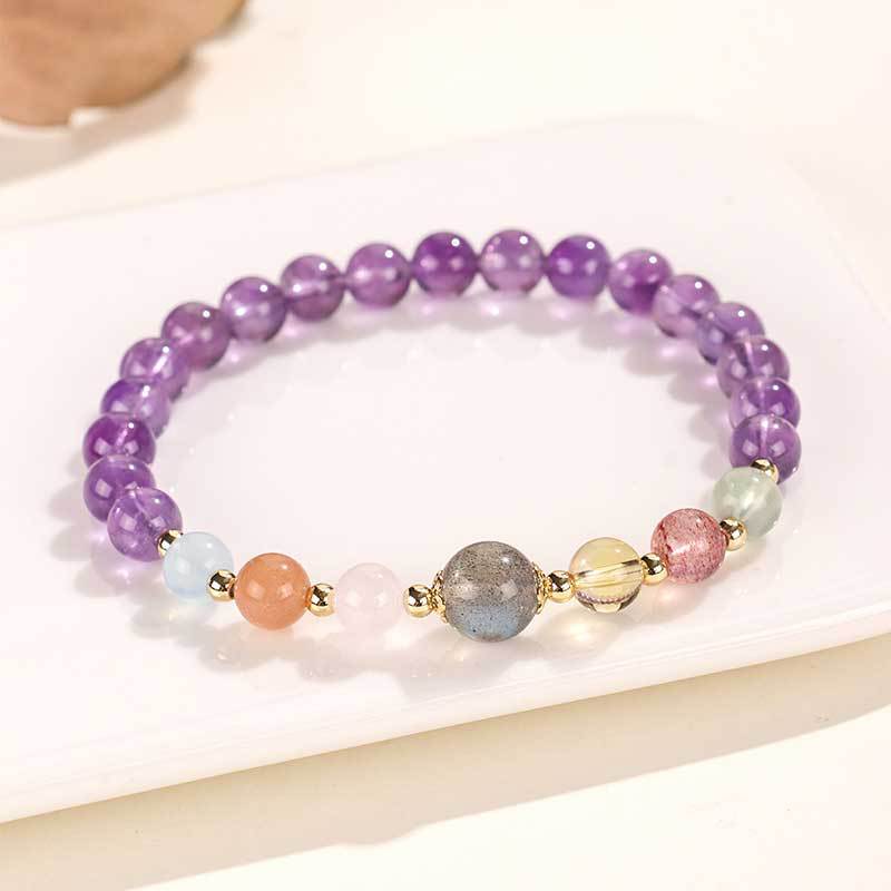 Pearl Amethyst Series Beaded Female Niche High Sense Bracelets
