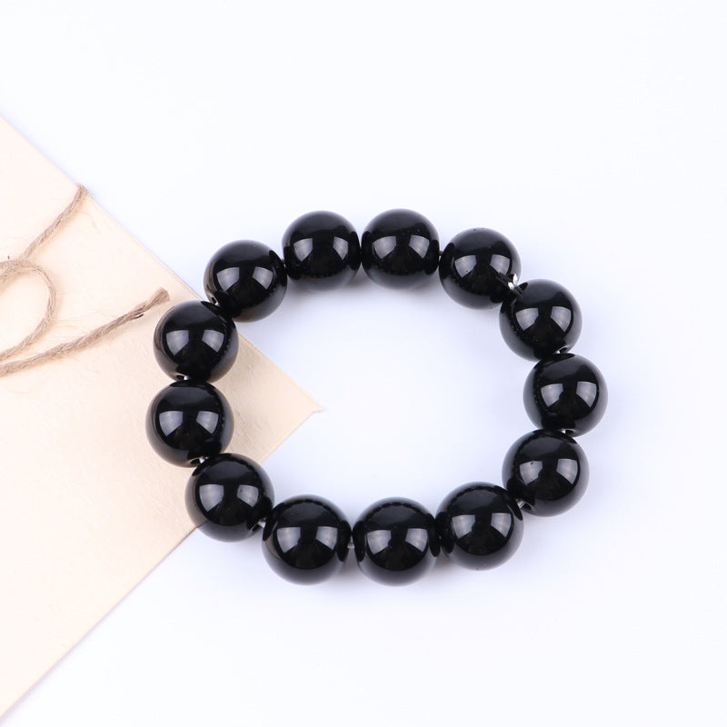 Obsidian Popular Ornament Beads Pure Black Bracelets