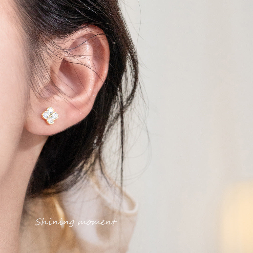 Leaf Clover Ear Korean Style Fashion Earrings