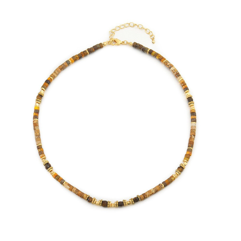 Natural Tigereye Irregular Beaded Accessories Niche Retro Clavicle Necklaces