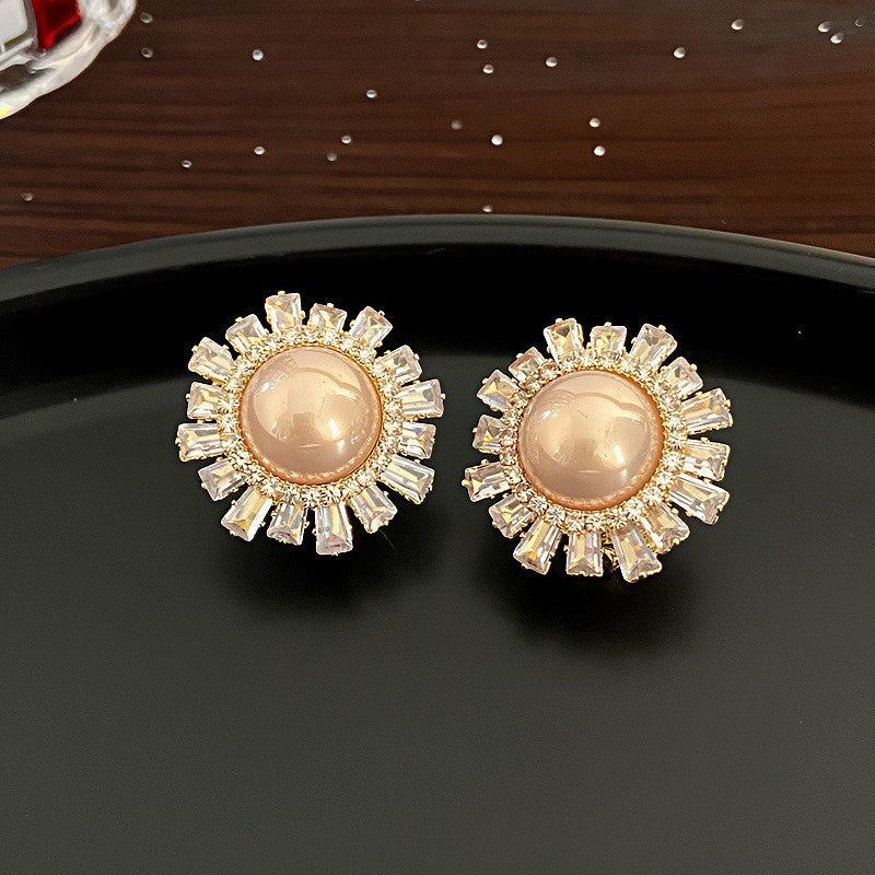 Shining Diamond Irregular Round Female Special Earrings