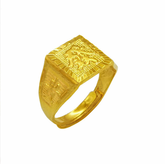 Men's Man's Gold Plated Square Vietnam Placer Bracelets