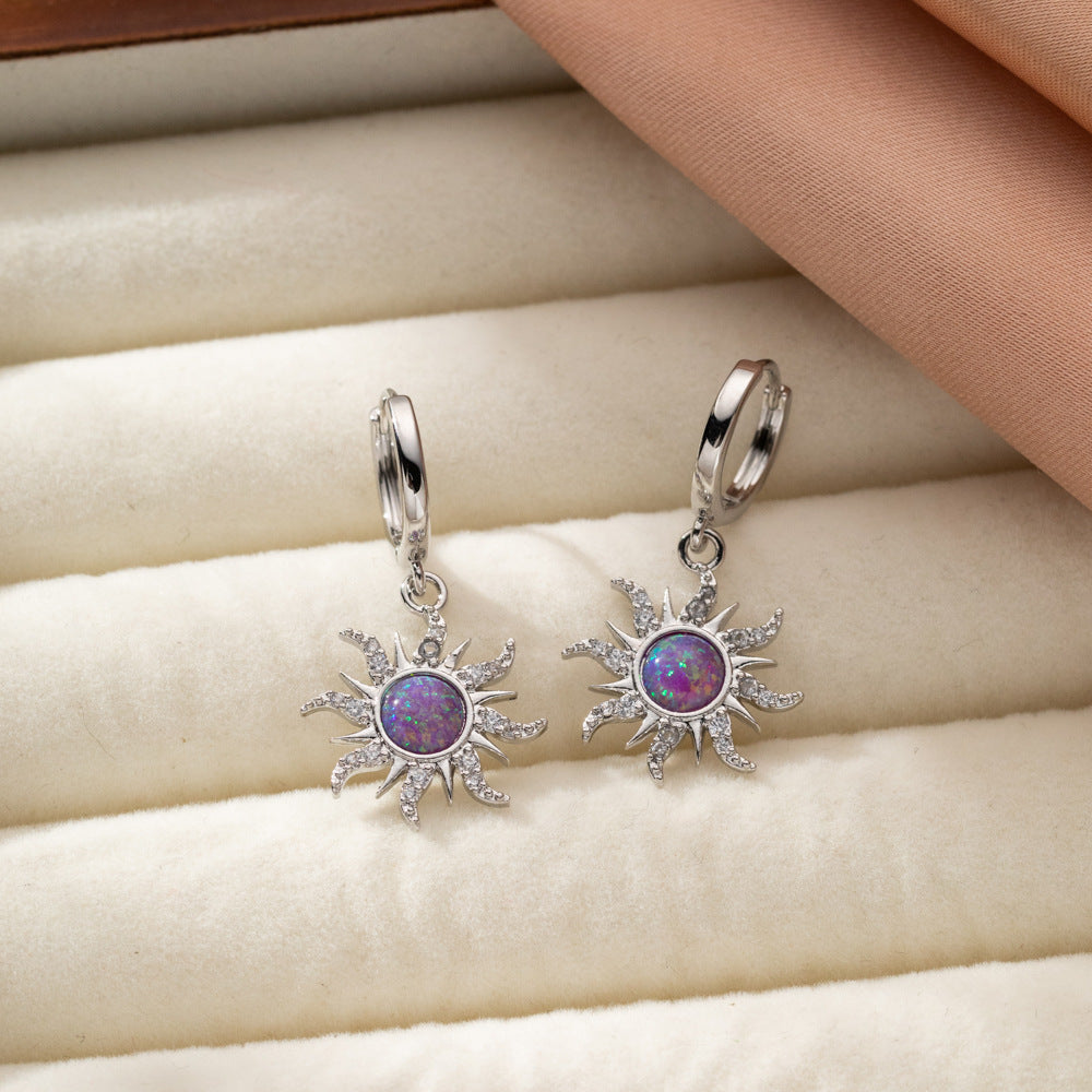 Fashion Vintage Multicolor Opal Micro Inlaid Earrings