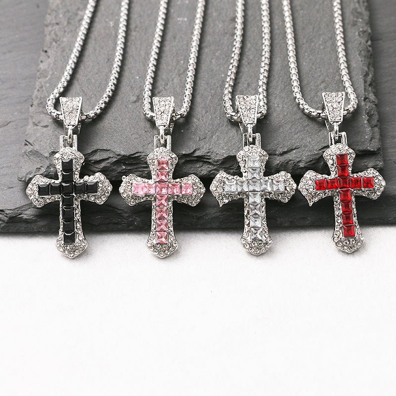 Full Diamond Cross Zircon Hip Hop Necklaces