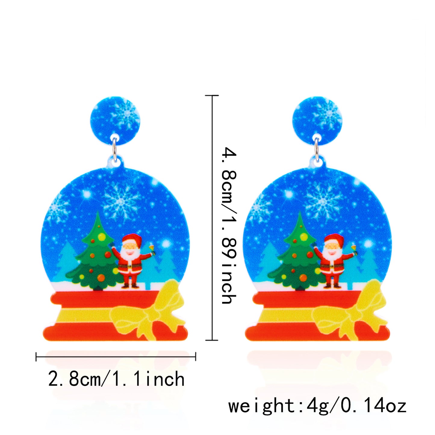 High-grade Christmas Santa Claus Tree Bell Earrings