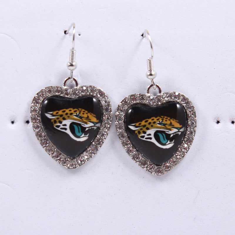 Peach Heart Spot Drill Sports Team Series Earrings
