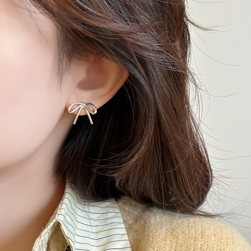 Mori Style Bow Female Design Light Earrings