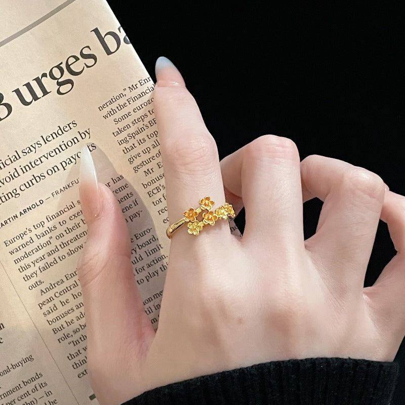 Style Open Vintage Flower Design Fashion Rings