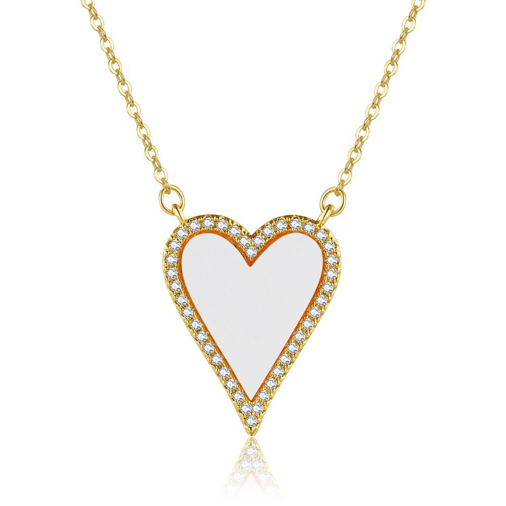 Women's Style Classic Peach Heart Hot Copper Plated Gold Necklaces