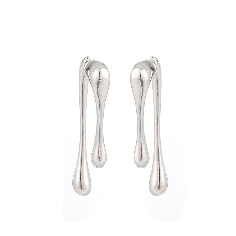 Irregular Line Water Drop Small Jewelry Earrings