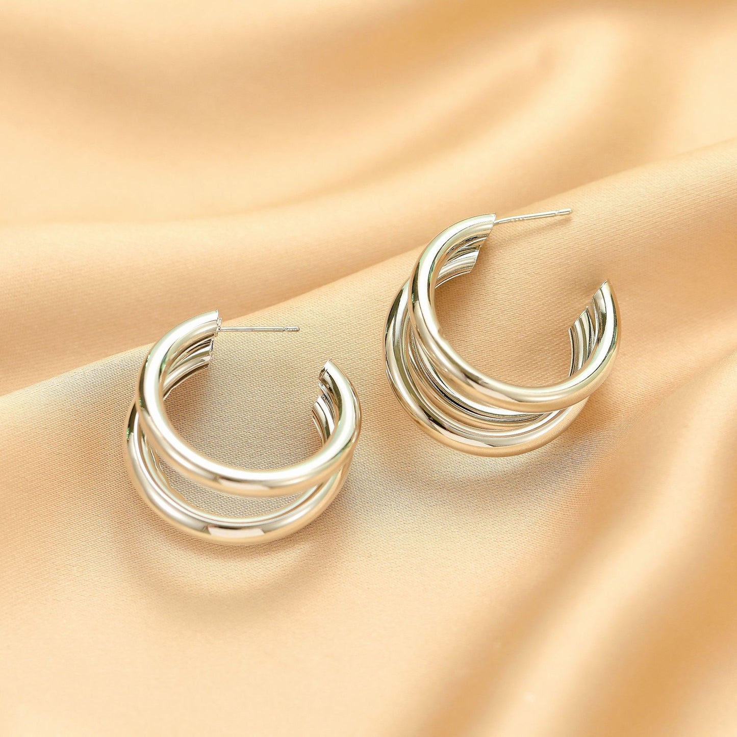 Sier Needle Crazy Sister-in-law High-grade Simple Temperamental Earrings