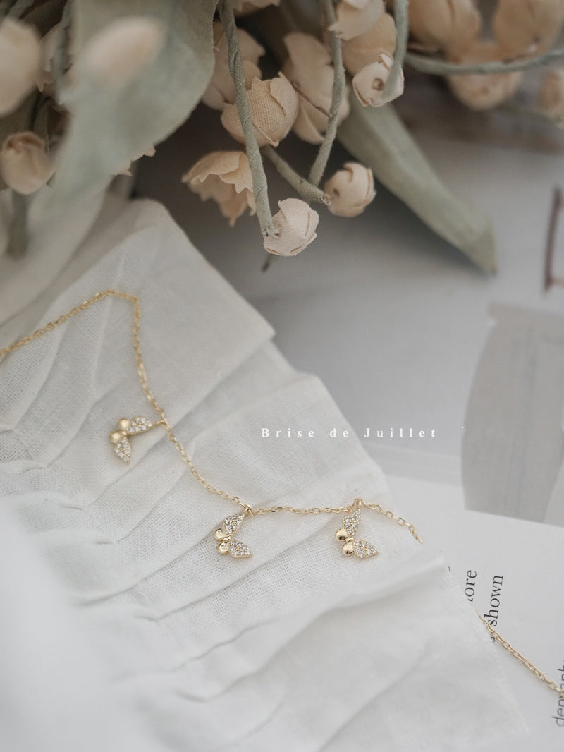 Three Butterflies Super Flash Inlaid Zircon Bracelets