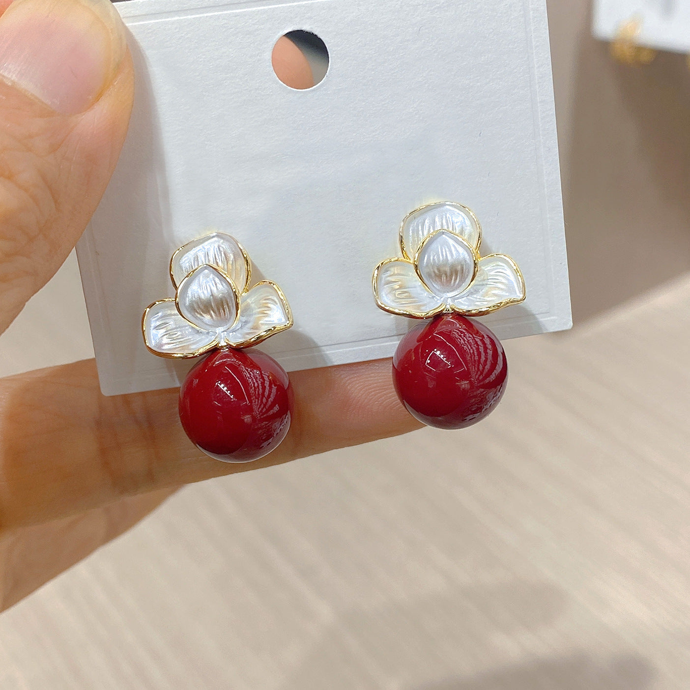 French Elegant Flower Pearl High Sense Earrings