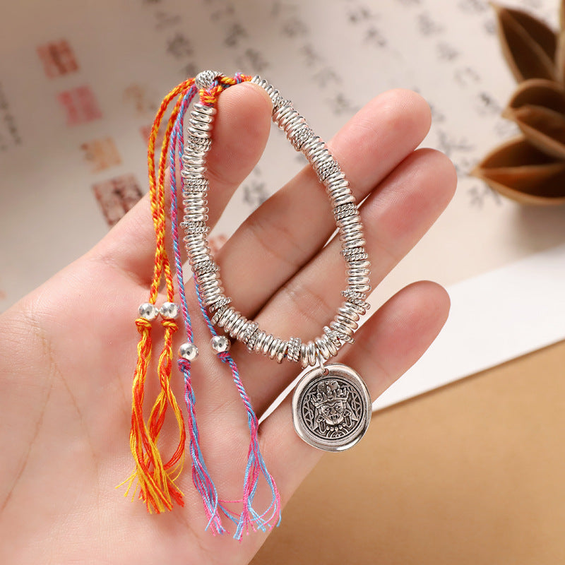 Women's & Men's Rub Cotton String Woven Broken Sier Coil Retro Ethnic Bracelets
