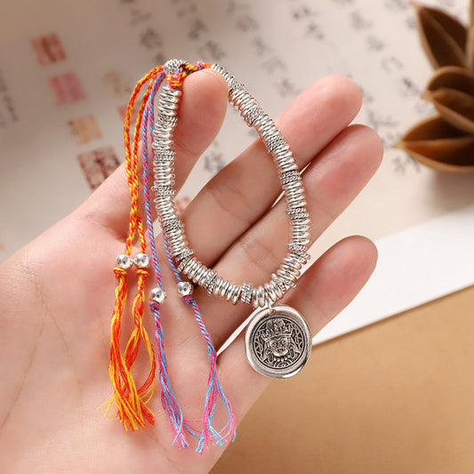 Women's & Men's Rub Cotton String Woven Broken Sier Coil Retro Ethnic Bracelets