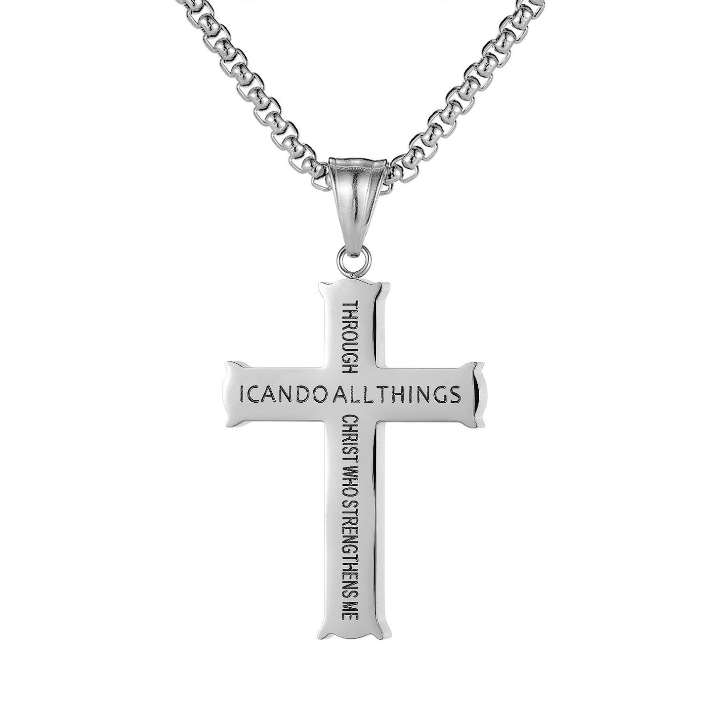 Men's Fashion Cross Personalized Scripture Ornament Letter Necklaces