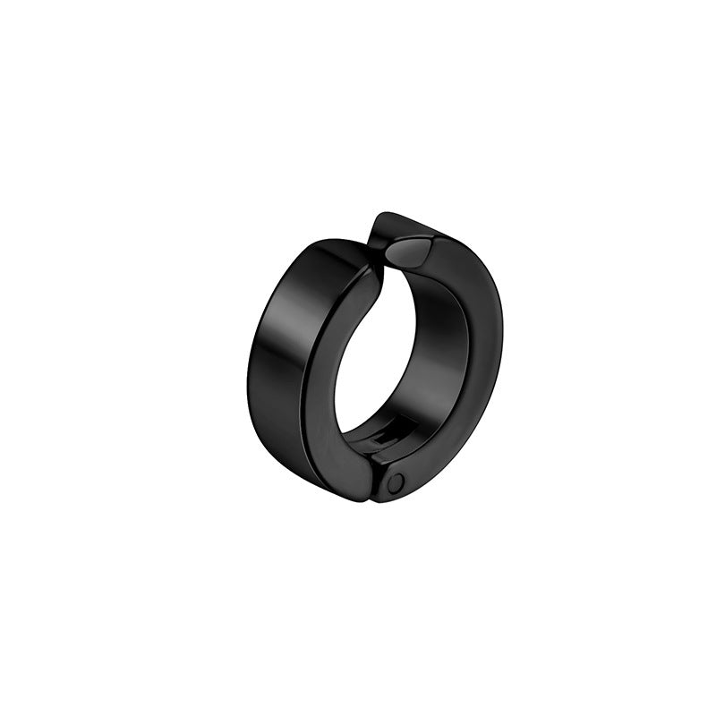 Men's Titanium Steel Ear Clips Version Black Earrings