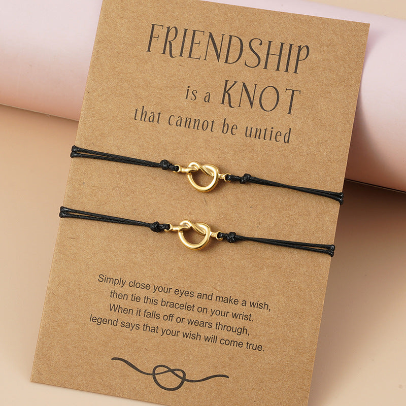 Friend Card Creative Stainless Steel Knotted Bracelets