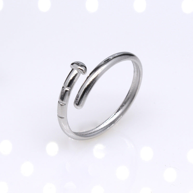 Women's & Men's Open Ornament Shaped Adjustable Stainless Steel Rings