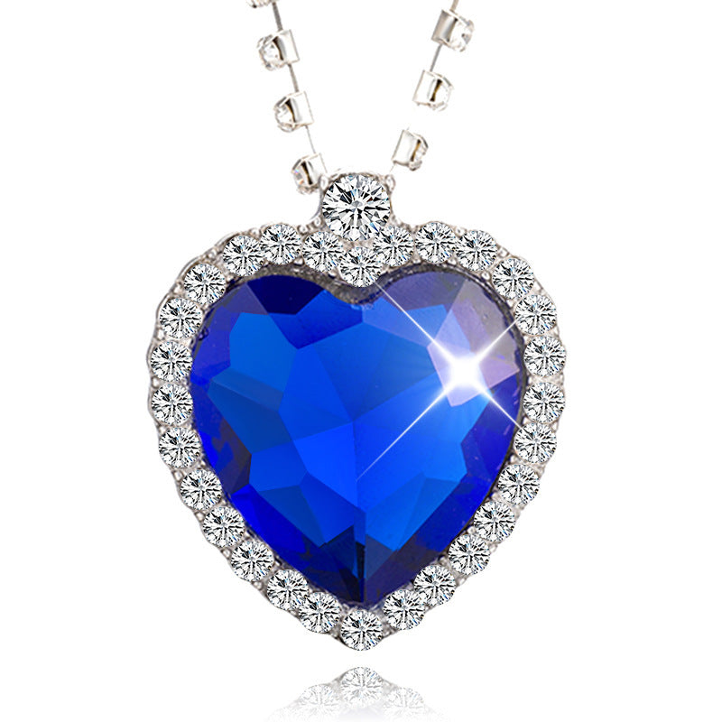 Series Fashion Ornament Blue Titanic Heart Necklaces