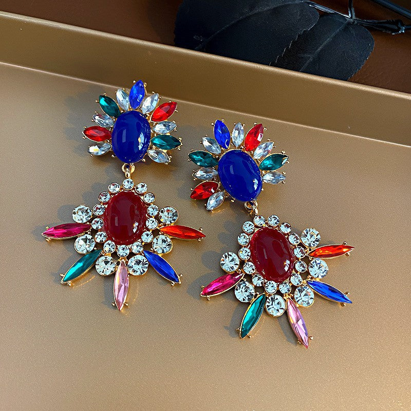 Oil Oval Geometric French Retro Special Earrings