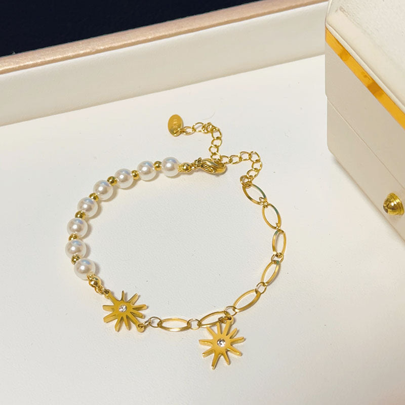 Women's Fashion Design Titanium Steel High-grade Gold Bracelets