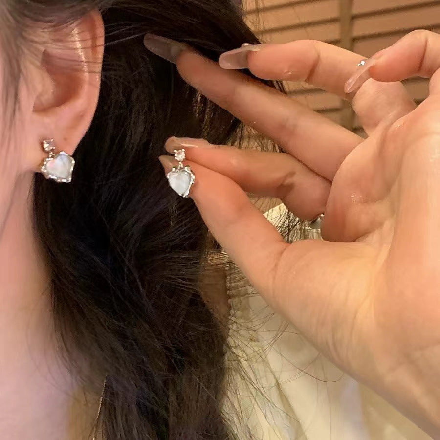 Women's Pearl Ear Sier Needle High-grade Light Earrings