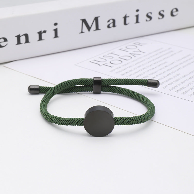 Women's & Men's Printing Material Round Adjustable Stainless Steel Bracelets