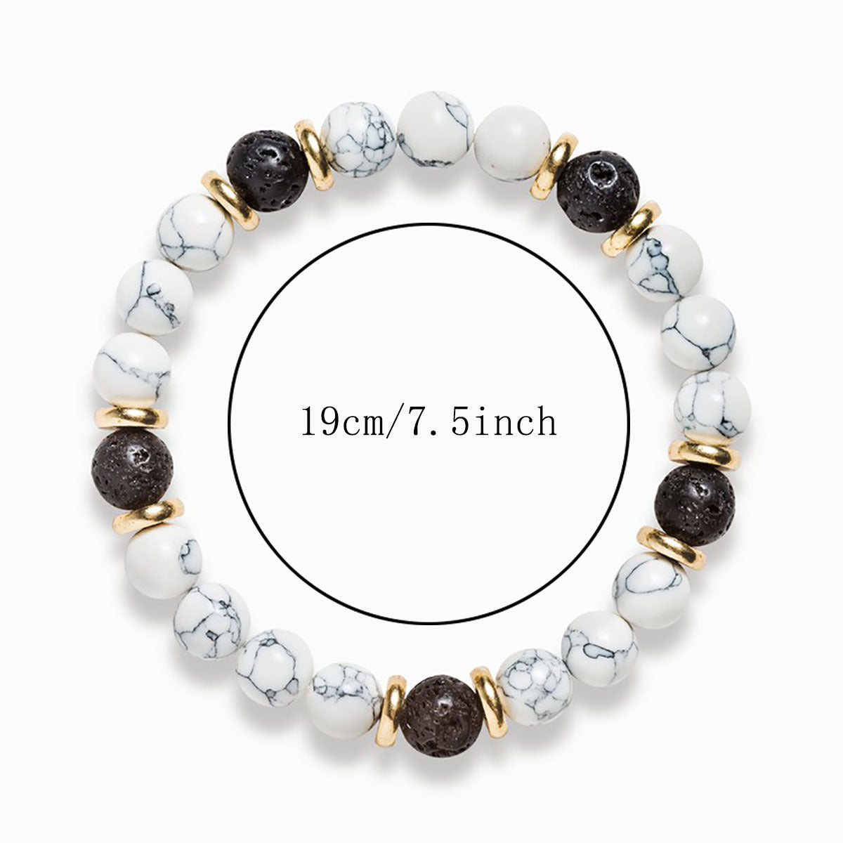 Unisex White Turquoise Volcanic Stone Female Bracelets