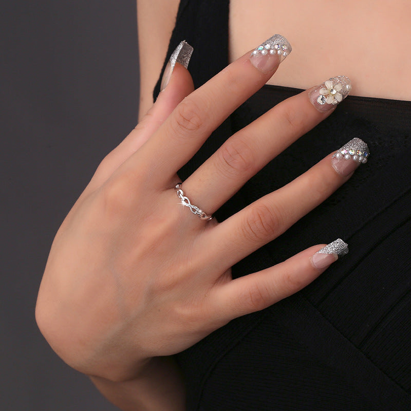Women's Personalized Small Fresh Micro Inlaid Simple Rings