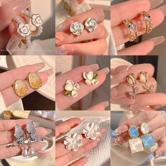 Women's Pin Korean Flower Butterfly High-grade Imitation Rings