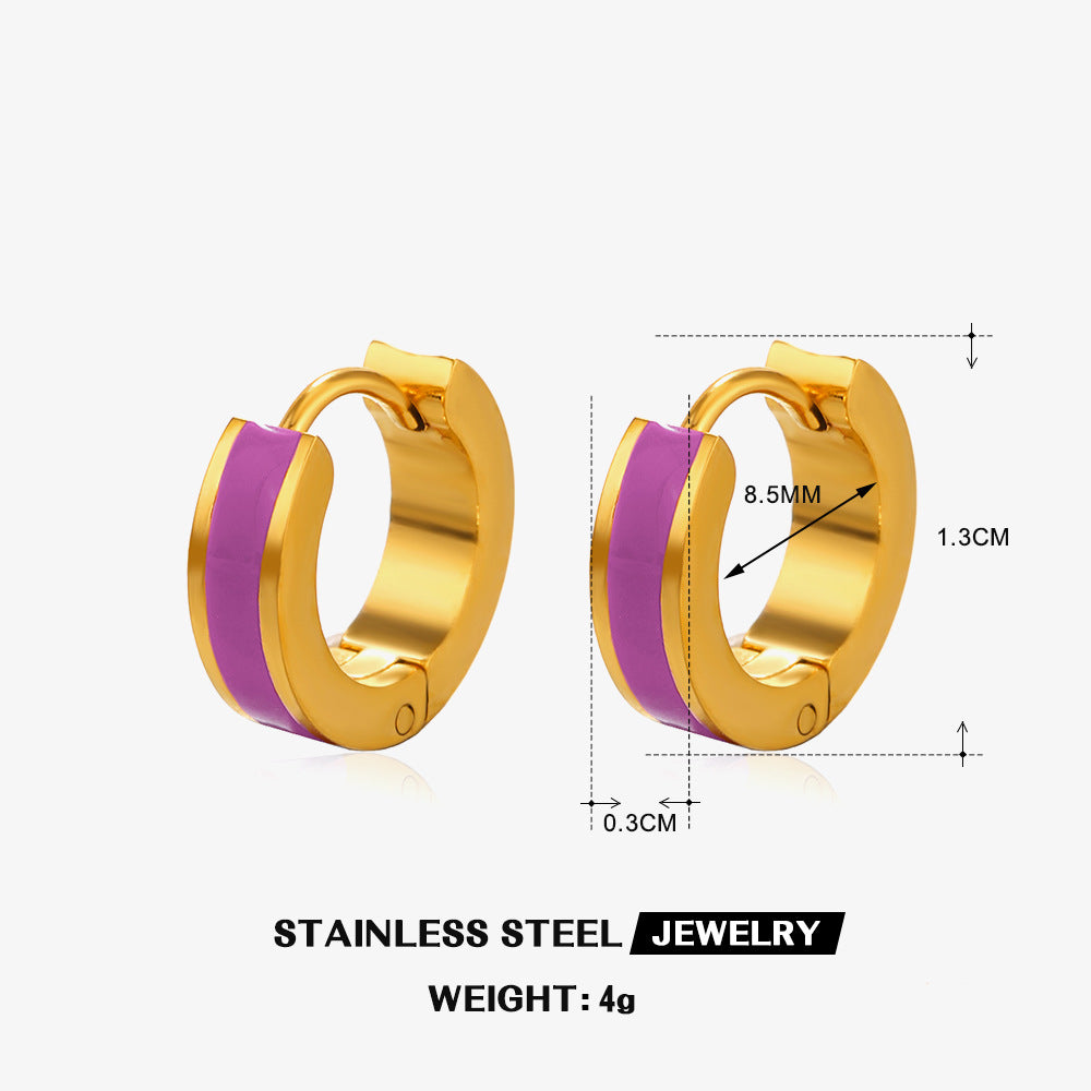 Women's Round For Niche Design Gold Plated Earrings