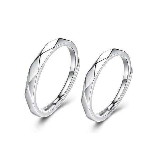 Black White Pair Long Distance Relationship Open Niche Rings