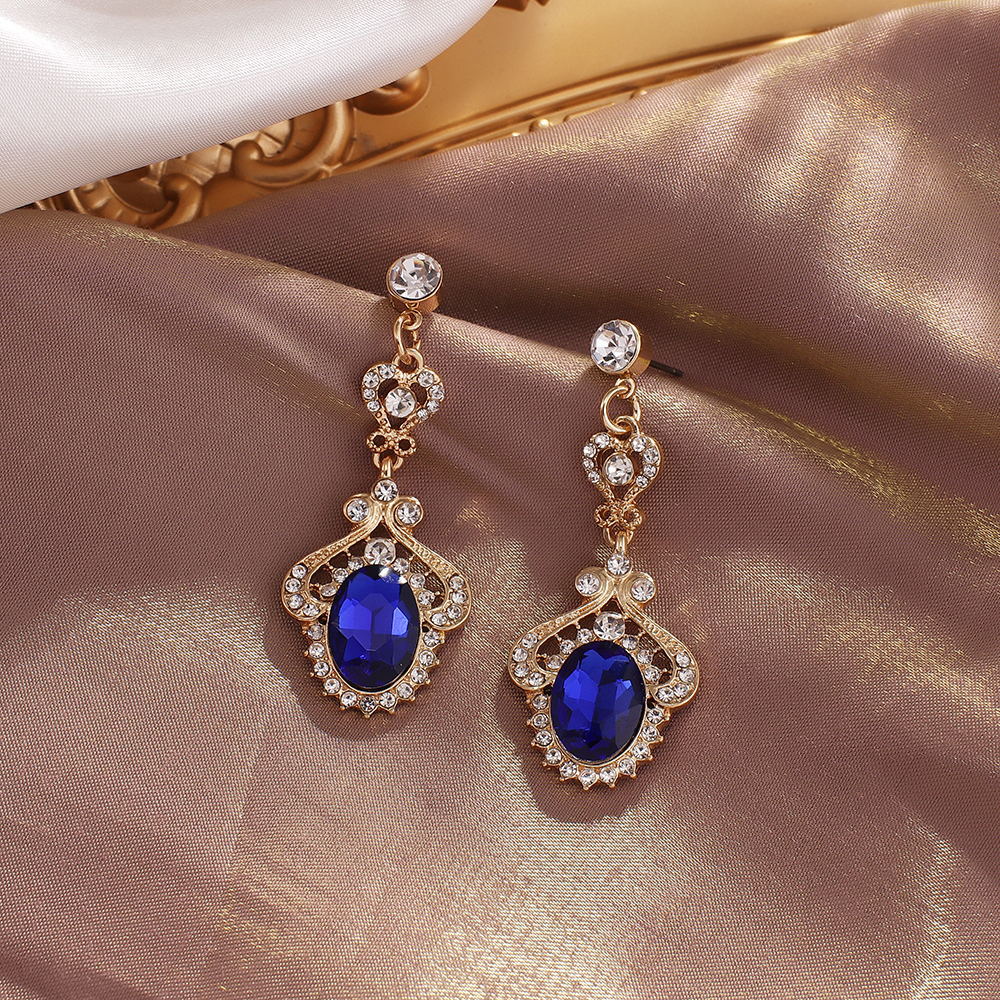 Vintage Exaggerated Long Bridal Wedding Water Earrings