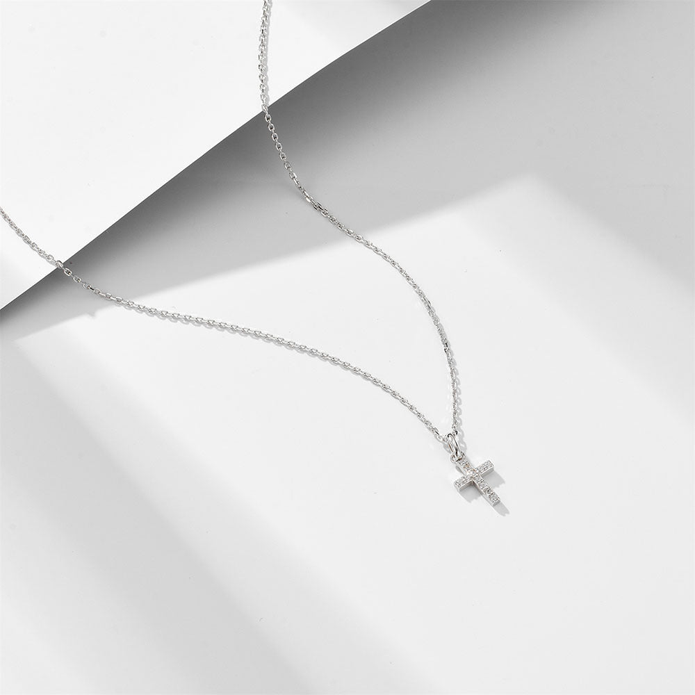 Women's Refined Rhinestone Cross Sterling Sier For Design Necklaces