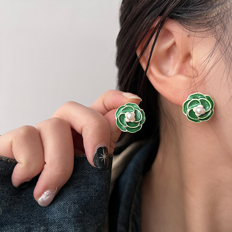 Women's Mori Style French Retro Camellia For Design Earrings