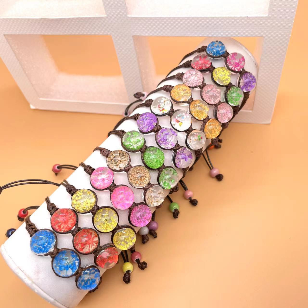 Simplicity Rope Scenic Spot Hand-woven Amber Dried Flower Bracelets