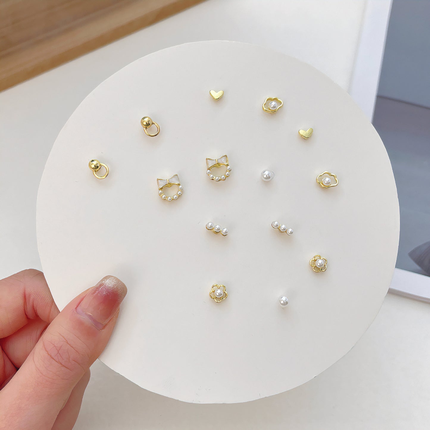 Pair Pack Sier Suit Cute Sweet Earrings