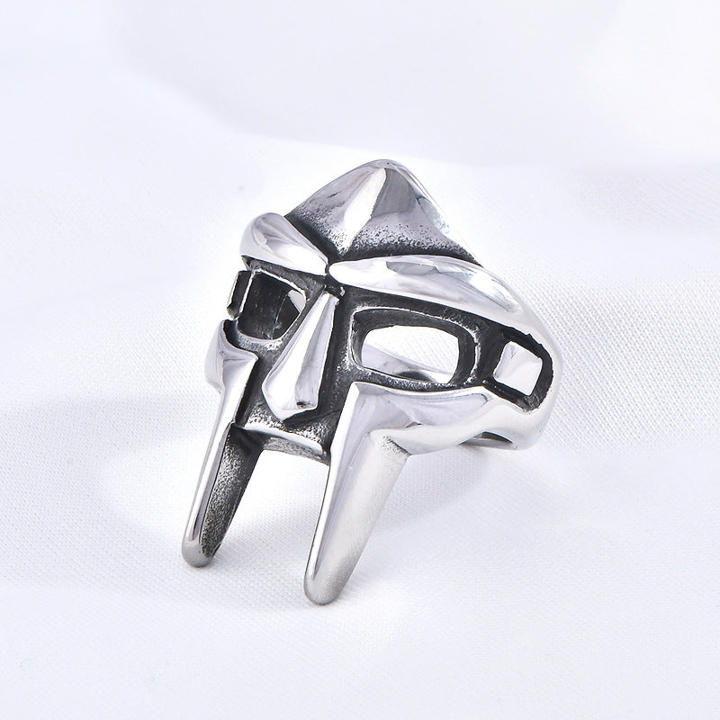 Men's Stainless Steel Ornament Retro Personality Mask Rings