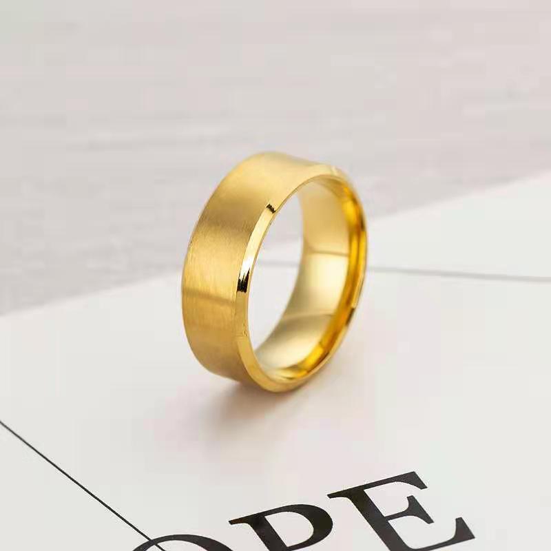 Matte Double Bevel Titanium Steel Color Rings